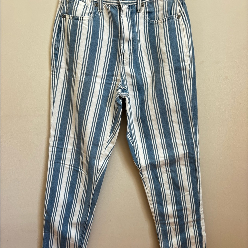 American Eagle Blue and White Striped Pants